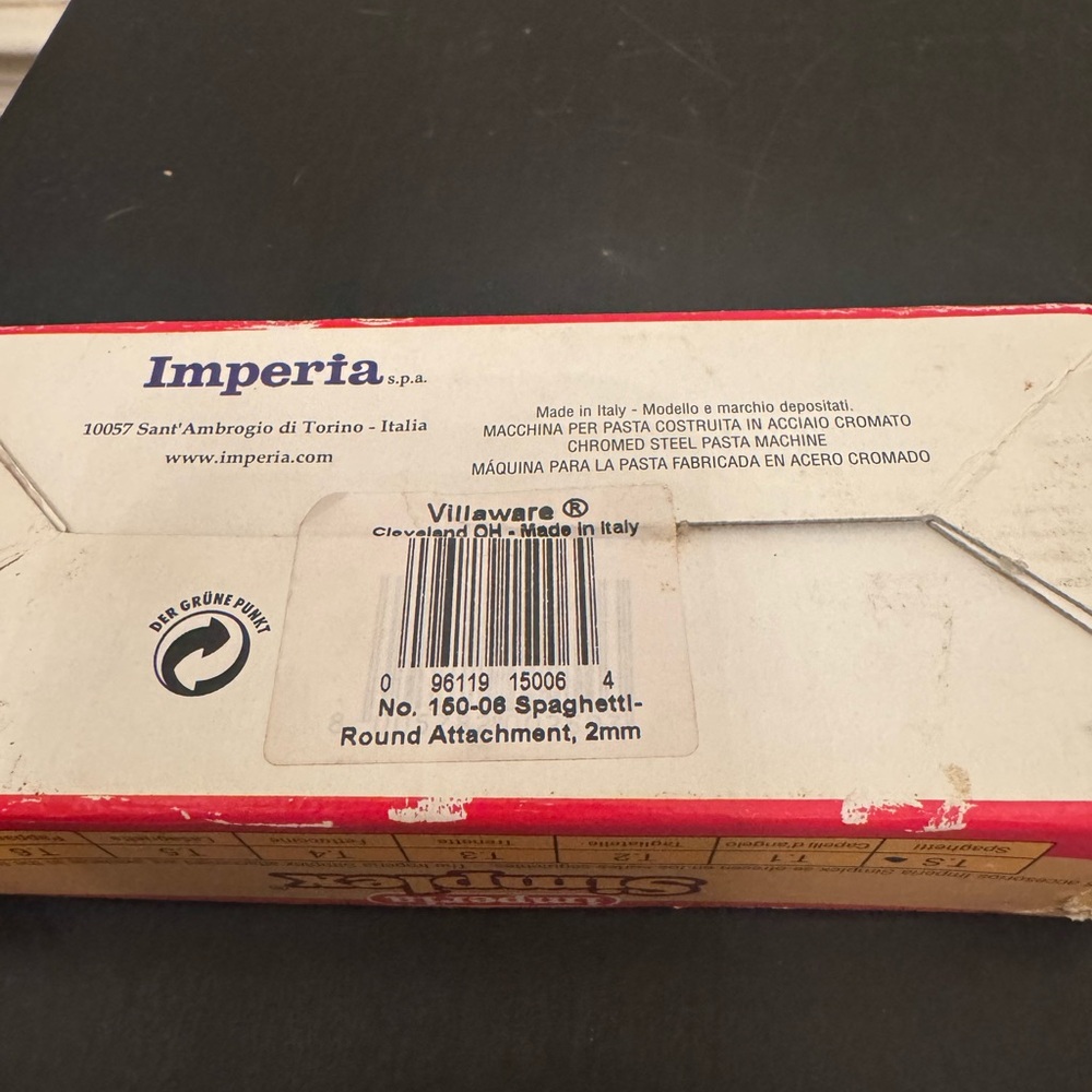 Imperia Simplex Pasta Machine Attachment T.S Spaghetti - Picture 4 of 7